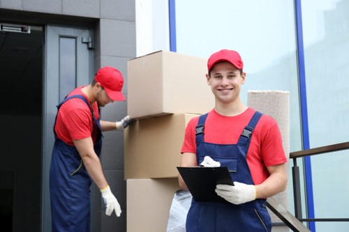 Commercial moving team planning an office relocation in Hampstead