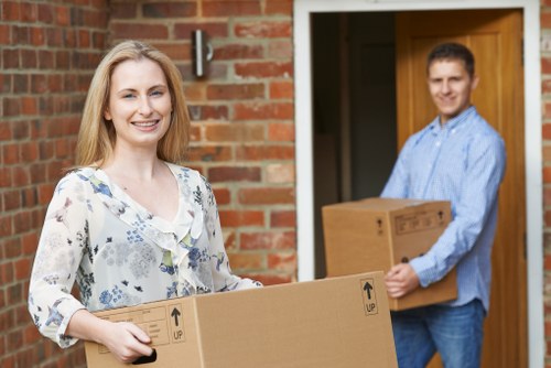 Careful loading of household items during Hampstead removals
