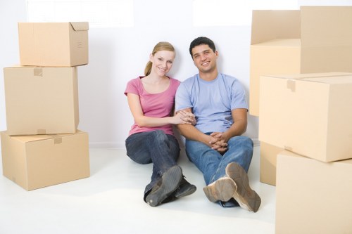 Furniture and boxes being loaded for a local move in Hampstead
