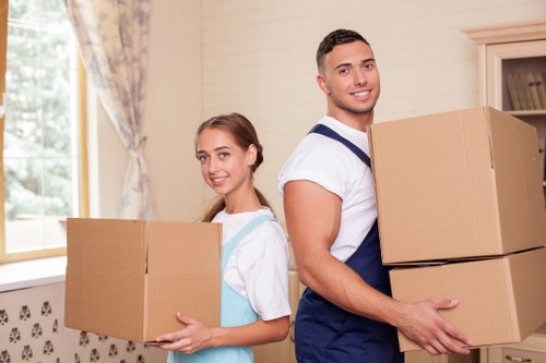 Packed boxes and moving preparation for a Hampstead relocation