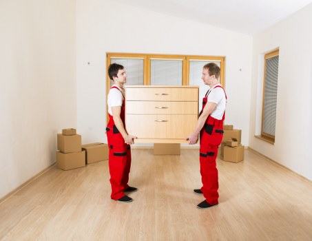 Local movers handling retail stock and fixtures during a Hampstead relocation